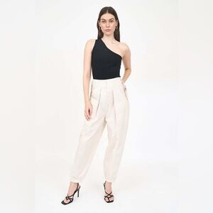 🆕 Christy Lynn Maggie Jogger Pant in Ecru Cotton Poplin Size XS Side Ties CLP32